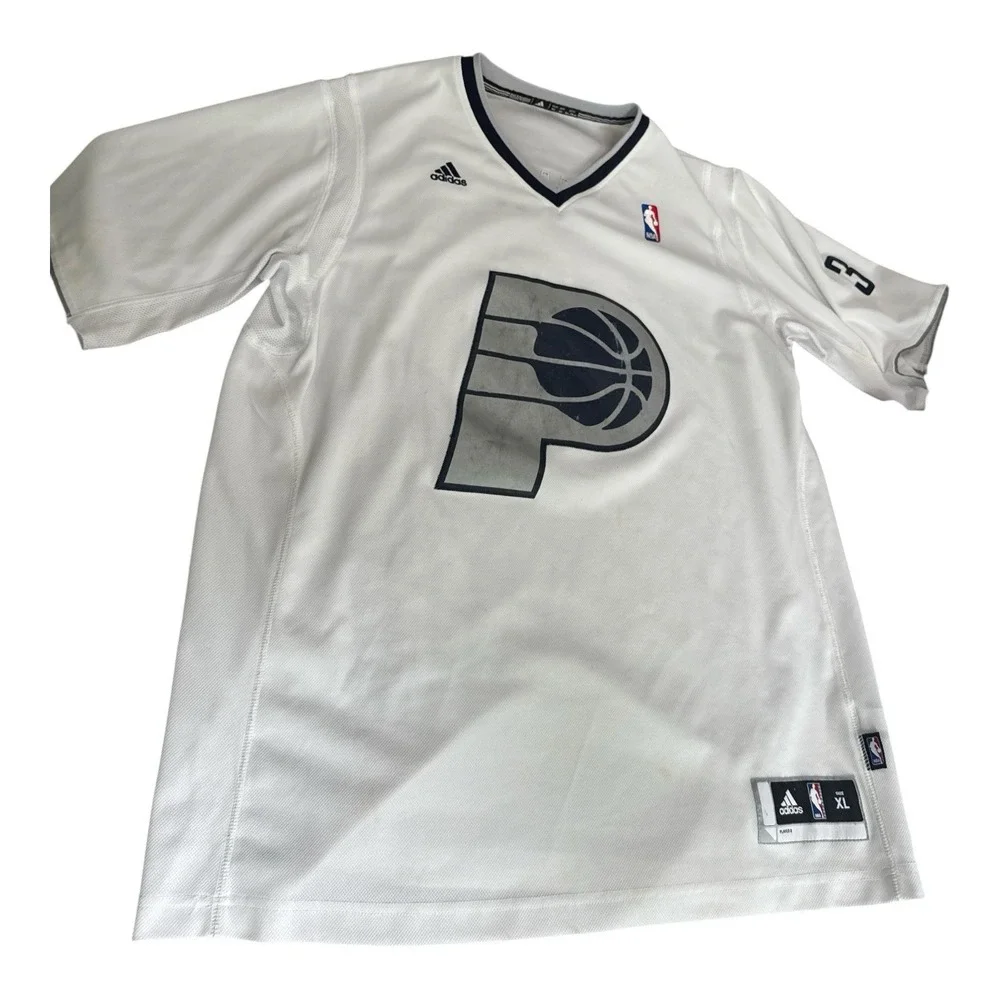 George Hill Indiana Pacers Adidas 2013 Christmas Day BIG Logo NBA Jersey XL